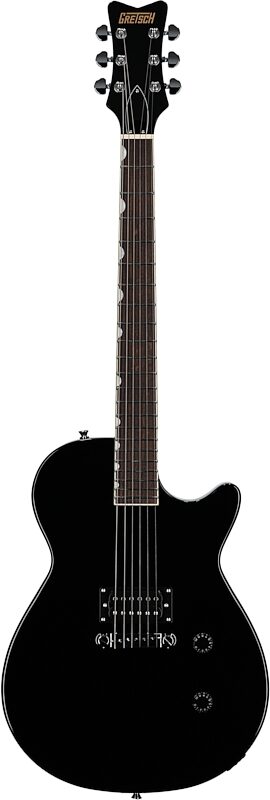 open zoom image for Gretsch Streamliner Jet Club 1 Pickup Electric Guitar, Jet Black, Full Straight Front