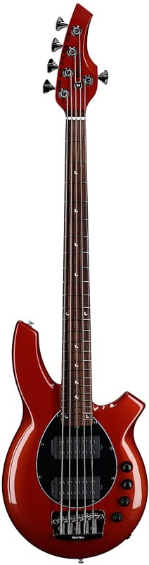 open zoom image for Ernie Ball Music Man Bongo 5HH Electric Bass, 5-String (with Case), Blood Orange, Rosewood Fretboard, Full Straight Front