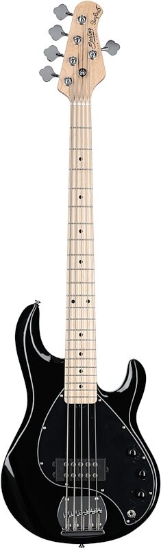 open zoom image for Sterling by Music Man StingRay 5 Electric Bass, 5-String, Black, Hard Maple Fretboard, Full Straight Front