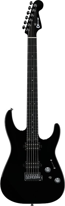 open zoom image for Charvel Pro-Mod Plus DK24 HH 2PT Electric Guitar, with Ebony Fingerboard (and Case), Raven Black, Full Straight Front