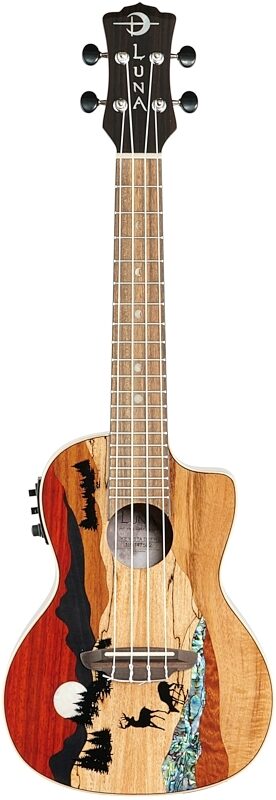 open zoom image for Luna Vista Deer Concert Acoustic-Electric Ukulele (with Gig Bag), New, Full Straight Front