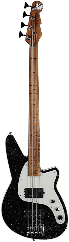 open zoom image for Reverend Mercalli 4 Electric Bass, Black Sparkle, Roasted Maple Fretboard, Open Box (Very Good), Full Straight Front