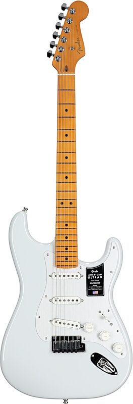 open zoom image for Fender American Ultra II Stratocaster Electric Guitar, Maple Fretboard (with Case), Avalanche, Full Straight Front