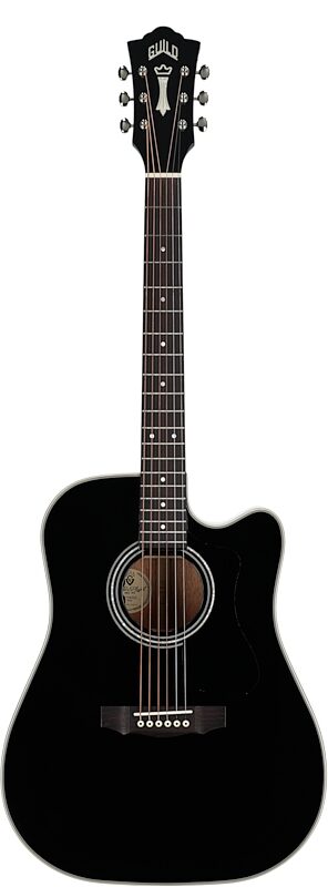 open zoom image for Guild D-140CE Dreadnought Acoustic-Electric Guitar (with Gig Bag), Black, Full Straight Front