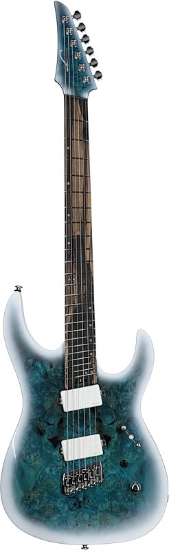 open zoom image for Legator Ninja 6 OD Multi-Scale Electric Guitar, Arctic Blue, Full Straight Front
