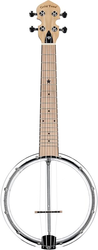 open zoom image for Goldtone Light-up Little Gem Banjo Ukulele (with Gig Bag), Diamond, Open Box (Good), Full Straight Front