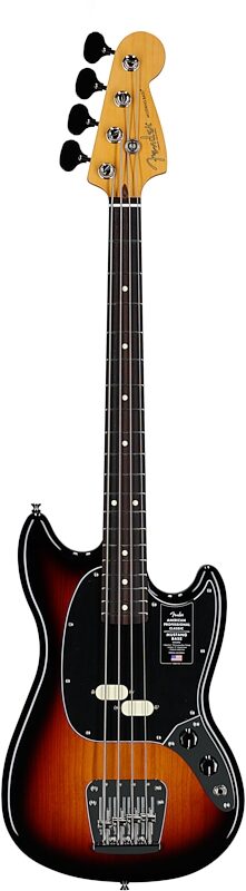 open zoom image for Fender American Professional Classic Mustang Electric Bass, Rosewood Fingerboard (with Gig Bag), 3-Color Sunburst, Full Straight Front
