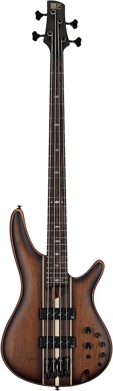 open zoom image for Ibanez SR1350B Premium Electric Bass (with Gig Bag), Dual Mocha Burl, Full Straight Front