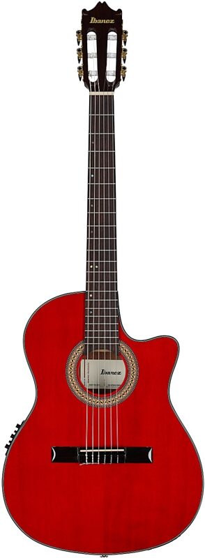 open zoom image for Ibanez GA35TCE Thinline Classical Acoustic-Electric Guitar, Sapphire Red, Full Straight Front