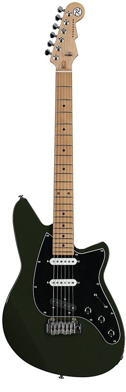 open zoom image for Reverend Six Gun TL Electric Guitar, Army Green, Full Straight Front