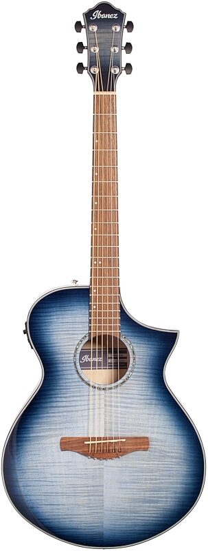 open zoom image for Ibanez AEWC400 Acoustic-Electric Guitar, Indigo Blue Burst, Full Straight Front