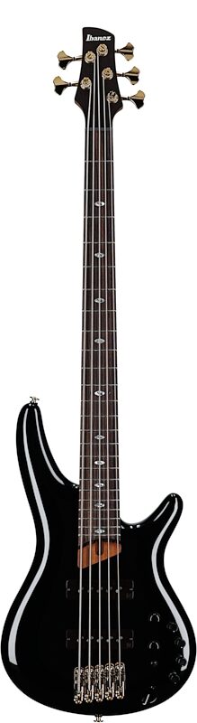 open zoom image for Ibanez SR3505 Prestige Electric Bass, 5-String (with Case), Black, Full Straight Front