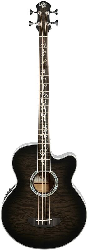 open zoom image for Michael Kelly Dragonfly 4 Acoustic-Electric Bass Guitar, Pau Ferro Fingerboard, Smoke Burst, Full Straight Front