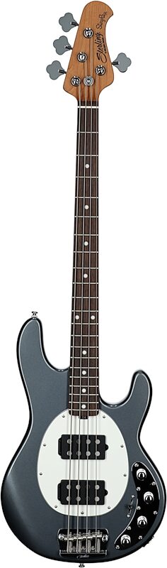 open zoom image for Sterling by Music Man StingRay Ray34HH Electric Bass, Charcoal Frost, Rosewood Fretboard, Full Straight Front