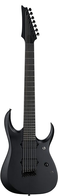 open zoom image for Ibanez RGDRB71 Iron Label Electric Guitar, 7-String, Black Flat, Full Straight Front