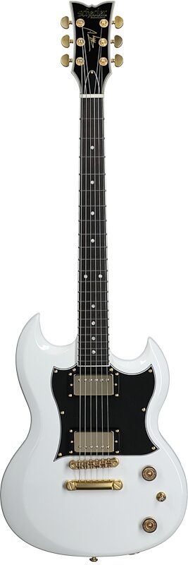 open zoom image for Schecter Zacky Vengeance H6LLYW66D Electric Guitar, Gloss White, Open Box (Very Good), Full Straight Front