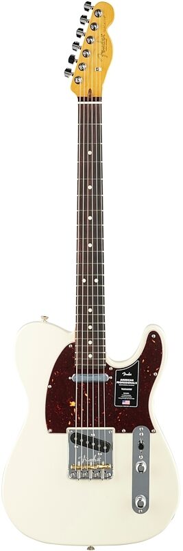 open zoom image for Fender American Pro II Telecaster Electric Guitar, Rosewood Fingerboard (with Case), Olympic White, Full Straight Front