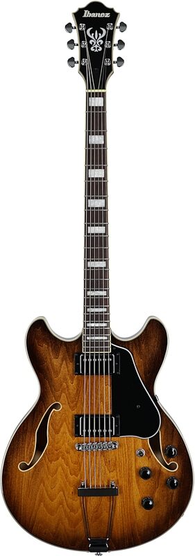 open zoom image for Ibanez AS7328 Artcore Semi-Hollowbody Baritone Electric Guitar, Tobacco Brown, Full Straight Front