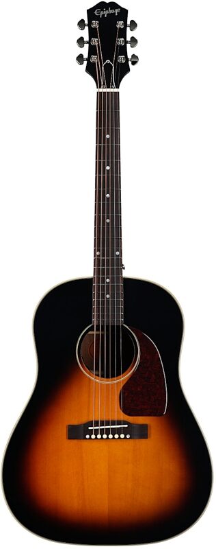 open zoom image for Epiphone Inspired by Gibson J-45 Standard Acoustic-Electric Guitar (with Gig Bag), Vintage Sunburst, Full Straight Front