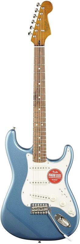 open zoom image for Squier Classic Vibe '60s Stratocaster Electric Guitar, with Laurel Fingerboard, Lake Placid Blue, Full Straight Front