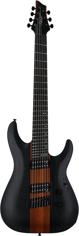 open zoom image for Schecter Rob Scallon C-7 Multi-Scale Electric Guitar, 7-String, Satin Dark Roast, Full Straight Front