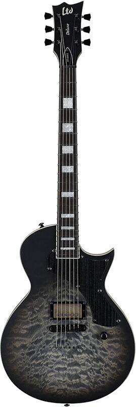 open zoom image for ESP LTD Deluxe EC-01FT Electric Guitar, Charcoal Burst Satin Teardrop, Full Straight Front