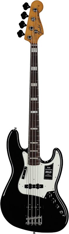 open zoom image for Fender Vintera III Early 70s Jazz Bass Guitar (with Gig Bag), Black, Rosewood Fretboard, Open Box (Very Good), Full Straight Front