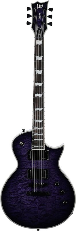 open zoom image for ESP LTD EC-1000-QM Electric Guitar, with EMG Pickups, See-Thru Purple Sunburst, Full Straight Front
