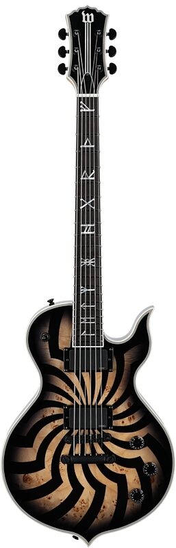 open zoom image for Wylde Audio Odin Grail Rawtop Bullseye Electric Guitar, Charcoal Burst, Full Straight Front