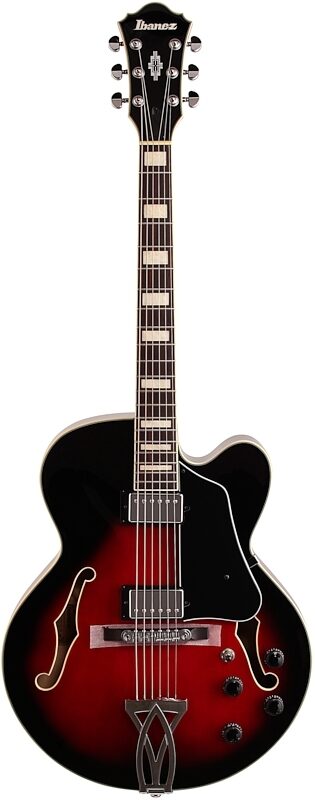 open zoom image for Ibanez AF75 Artcore Hollowbody Electric Guitar, Transparent Red, Full Straight Front