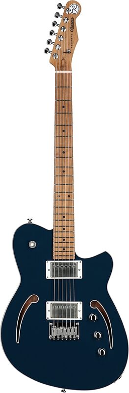 open zoom image for Reverend Charger Air HH Semi-Hollowbody Electric Guitar, High Tide Blue, Open Box (Very Good), Full Straight Front