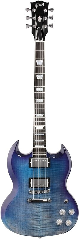 open zoom image for Gibson SG Modern Electric Guitar (with Case), Blueberry Fade, Full Straight Front