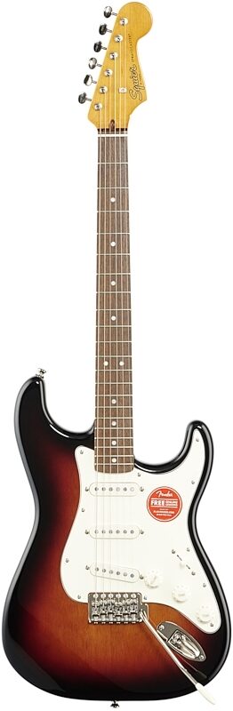 open zoom image for Squier Classic Vibe '60s Stratocaster Electric Guitar, with Laurel Fingerboard, 3-Color Sunburst, Full Straight Front