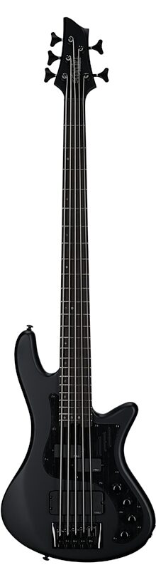 open zoom image for Schecter Stiletto Stealth-5 Pro Electric Bass, 5-String, Satin Black, Full Straight Front