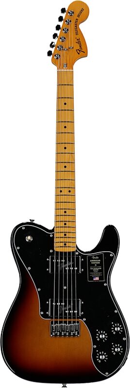 open zoom image for Fender American Vintage II 1975 Telecaster Deluxe Electric Guitar, Maple Fingerboard (with Case), 3-Color Sunburst, Full Straight Front
