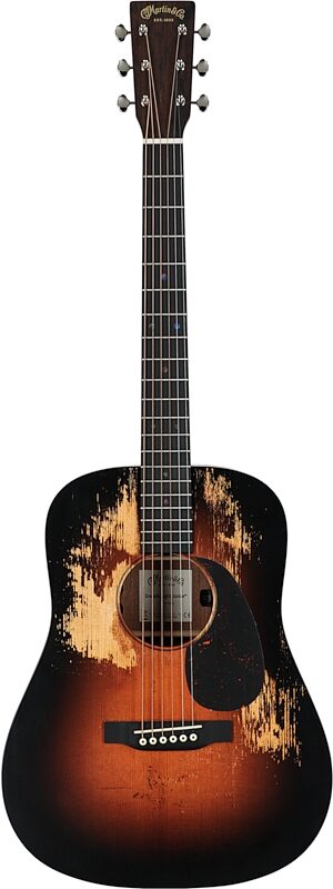 open zoom image for Martin D Junior E StreetLegend Burst Acoustic Guitar (with Soft Case), New, Full Straight Front