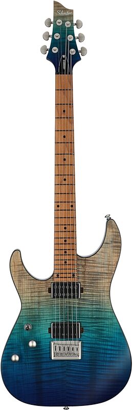 open zoom image for Schecter C-1 Standard Plus Electric Guitar, Left-Handed, Blue Fade, Open Box (Very Good), Full Straight Front