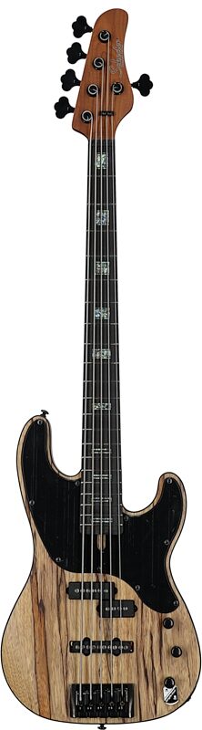 open zoom image for Schecter Model-T 5 Exotic Electric Bass, Natural Satin, Black Limba, Ebony Fretboard, Full Straight Front