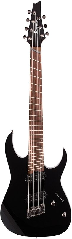 open zoom image for Ibanez RGMS7 Multi-Scale Electric Guitar, 7-String, Black, Full Straight Front