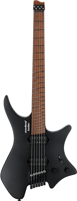 open zoom image for Strandberg Boden Standard Series N2.6 Electric Guitar (with Gig Bag), Black Satin Metallic, Full Straight Front