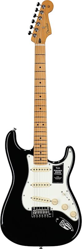 open zoom image for Fender Player II Stratocaster Electric Guitar, with Maple Fingerboard, Black, Full Straight Front