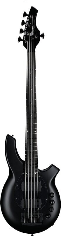 open zoom image for Ernie Ball Music Man Bongo 5HH Electric Bass, 5-String (with Case), Stealth Black, Ebony Fretboard, Full Straight Front