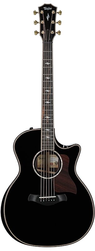 open zoom image for Taylor 814ce Grand Auditorium Cutaway Acoustic-Electric Guitar (with Case), Blacktop, with Deluxe Hardshell Case, Full Straight Front
