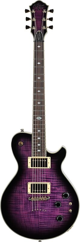 open zoom image for Michael Kelly Limited Modshop Narrow Body Design Patriot Electric Guitar, Purple Burst, Open Box (Very Good), Full Straight Front