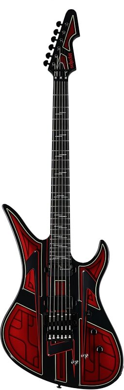 open zoom image for Schecter Avenger FRS Przym Vespid Electric Guitar, Metallic Red, Full Straight Front