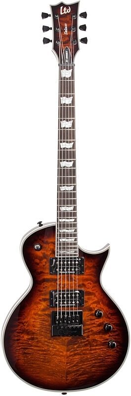 open zoom image for ESP LTD EC1000QM Evertune Electric Guitar, Dark Brown Sunburst, Full Straight Front