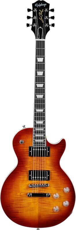 open zoom image for Epiphone Les Paul Modern Figured Electric Guitar, Mojave Burst, with Gig Bag, Full Straight Front
