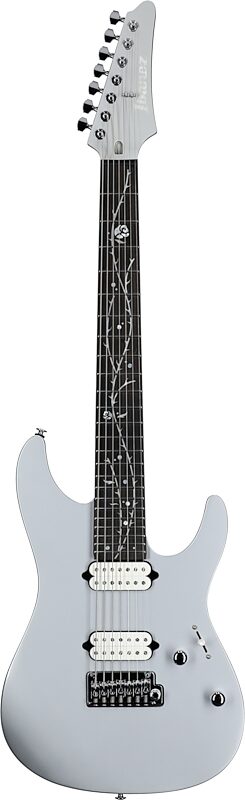 open zoom image for Ibanez TOD70 Tim Henson 7-String Electric Guitar (with Gig Bag), Classic Silver, Open Box (Good), Full Straight Front