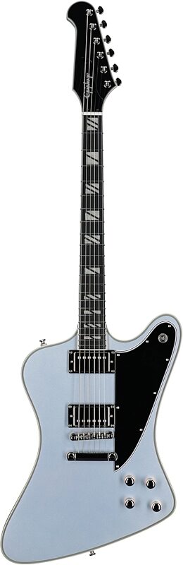 open zoom image for Epiphone Futura Firebird Custom Electric Guitar (with Gig Bag), Quicksilver, Full Straight Front