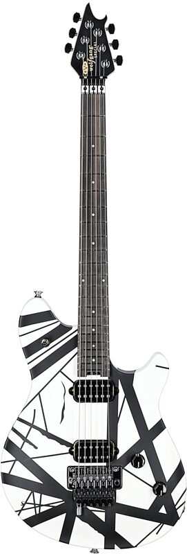 open zoom image for EVH Eddie Van Halen Wolfgang Special Ebony Fingerboard Electric Guitar, Striped Black/White, Full Straight Front